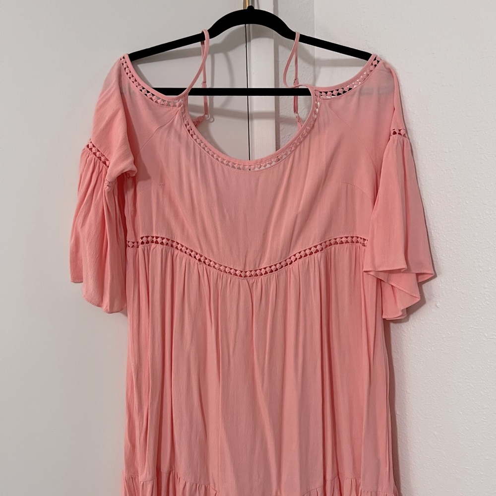 Soprano coral off the shoulder summer dress